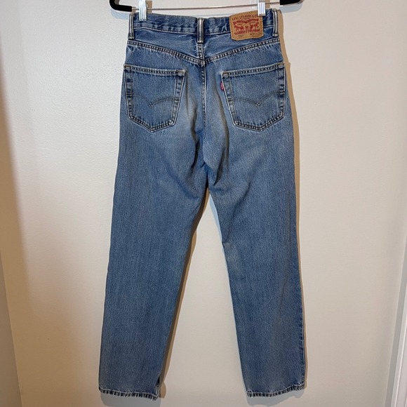 Levis Mens 550 Relaxed Fit Broken In Blue Jeans Worn Denim Light Wash Size 29x34 - Picture 11 of 16